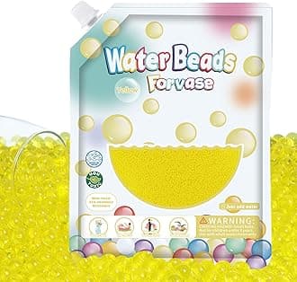 MADETOP 120,000 Pcs Yellow Water Beads,Non Toxic Water Beads for Vase Filler,Plant,Floating Candles,Wedding and Home Decoration