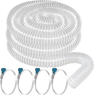 Heavy PVC Dust Collection Hose 2 1/2" x 20', Puncture Resistant PVC Dust Collection Hose with Carbon Steel Wire Coil for Woodworking, Workshops, Dust Collectors