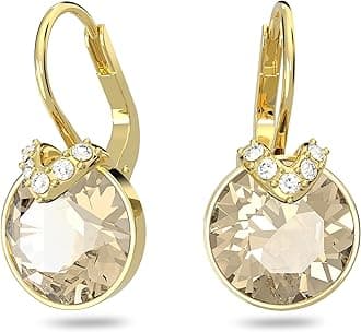 Bella V Crystal Earrings, Grey, Yellow, Clear, Rose Color Crystals, Part of the Swarovski Bella V Collection