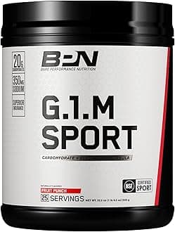 BARE PERFORMANCE NUTRITION, BPN G.1.M Go One More Sport, Endurance Training Fuel, Superior Carbohydrate & Electrolytes Powder Formula, Reduce Fatigue, Fruit Punch, 25 Servings