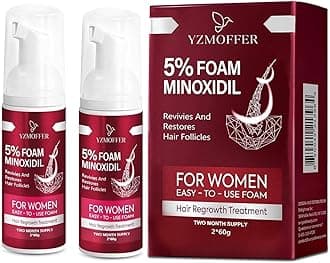 Minoxidil Foam for Women Hair Growth: 5% Minoxidil for Women's Hair Loss Treatments and Hair Thickening Products 2 Pack