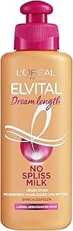 L'Oréal Paris Elvital Leave-In Hair Treatment Against Split Ends, For Long, Damaged Hair, No Rinse, No Parabens, With Castor Oil, Dream Length No Split Ends Milk, 1 x 200 ml