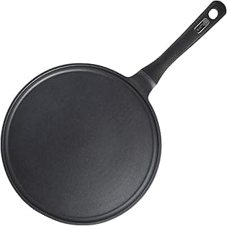 S·KITCHN Crepe Pan Nonstick Die-cast Aluminum Non-stick Induction Compatible Flat Tawa Griddle11 Inches by