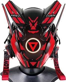 Punk Gothic Cyber Mask for Men,Techwear Futuristic Full Face Mask Christmas Cosplay Costume Accessory