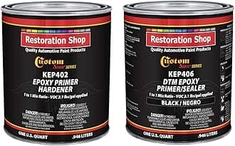 Custom Shop - Black Epoxy Primer/Sealer 2.1 VOC (1/2 Gallon Kit) Anti-Corrosive DTM High-Performance for Automotive and Industrial use Kit = 1 Qt. Primer +1 Qt. HDR.(1-1 Mix)