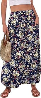 ANRABESS Women's Maxi Skirt Summer Trendy High Waisted Boho Flowy Long Skirts 2026 Spring Fashion Beach Vacation Clothes