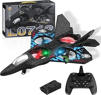 e World 2.4GHz Remote Controlled Aeroplane L0712 Quadcopter Floating Fighter Plane RC Aeroplane RTF for Beginners, Children and Adults, Plane Toy with Coloured Lights USB Charging.