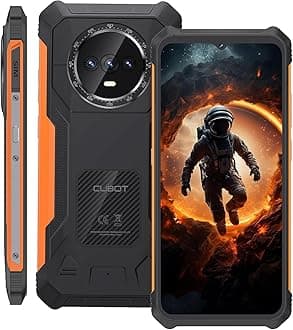 KINGKONG ES Rugged Smartphone 6.56-inch HD+, 6GB RAM(Extendable 10GB), 128GB ROM, 5100mAh Battery Dual SIM Mobile Phone, Android 14 Phones/IP68/IP69K Waterproof Cell phone (Black-Orange)