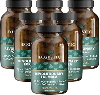 Digestic - Laxative for Constipation Relief, Stool Softener for IBS Severe and Strong Constipation 100% Natural - 360 Capsules - Colon Detox Cleanse, Gas and Bloating Stomach Relief for Adults