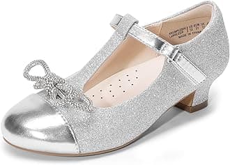 DREAM PAIRS Girls Dress Shoes Mary Jane Heel T-Strap Party Flower Wedding Princess Pumps for Little Big Kid