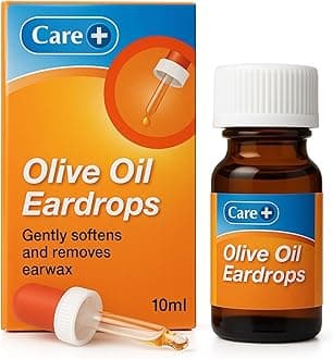 Care Extra Virgin Olive Oil Ear Drops for Ear Wax Removal, Gently Softens & Removes Earwax, Easy Dropper Application, 10ml