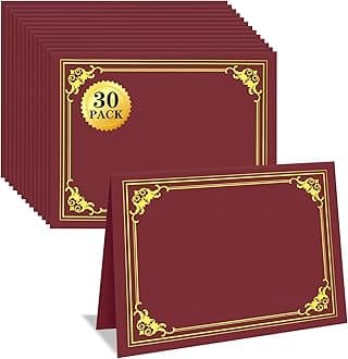 30 Packs Certificate Holders, Burgundy Certificate Covers, Diploma Holders, Certificate Folders with Gold Foil Border for Letter Size 8.5" x 11" Certificates, Diploma, Documents, Award Cover