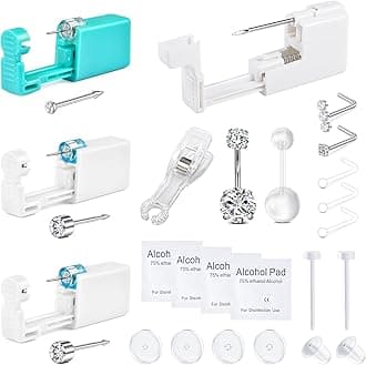 Ear Piercing Kit Nose Piercing Kit Belly Button Piercing Kit Ear Piercing Gun Kit Belly Piercing Kit Disposable Earring Piercing Kit Self Piercing Kit at Home
