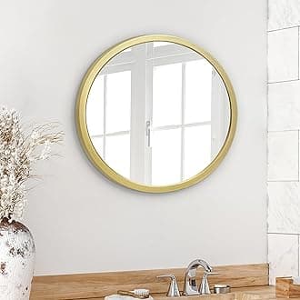 Americanflat 20" Framed Round Gold Mirror