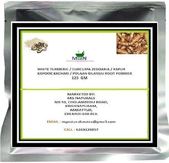 WHITE TURMERIC/CURCUMA ZEDOARIA/KAPUR KAPOOR KACHARI/POLAAN KILANGU ROOT POWDER 125 GM