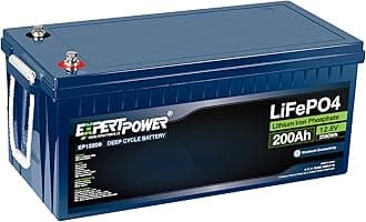 ExpertPower 12V 200Ah Lithium LiFePO4 Deep Cycle Rechargeable Battery | Bluetooth | 2500-7000 Life Cycles & 10-Year Lifetime | Built-in BMS | RV, Camper, Solar, Marine, Overland, Off-Grid