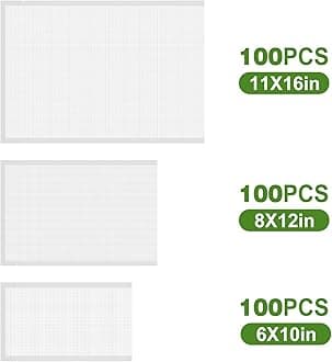 Moretoes 300pcs Vacuum Sealer Bags, 100 Gallon 11" x 16" and 100 Quart 8" x 12" and 100 Pint 6" x 10", BPA Free, Pre-cut Commercial Grade Vac Seal Meal Bags for Food Saver Storage, Meal Prep