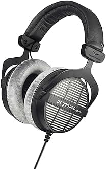 DT 990 Pro 250 ohm Over-Ear Studio Headphones for Mixing, Mastering, and Editing
