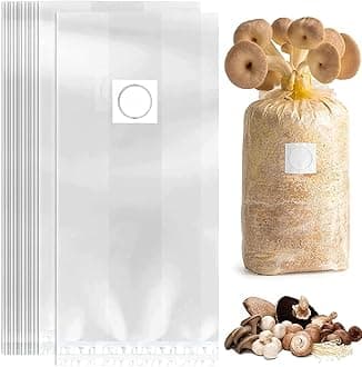 30Pcs Mushroom Grow Bags with 0.2 Micron Filter Patch, 6 Mil Polypropylene, Large Size 8" X 5" X 20" for Mushrooms and Bamboo Fungus Ganoderma Mushroom, Substrates Or Grains