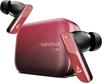Boat Nirvana X TWS,Knowles Dual Drivers, Hi-Res Audio LDAC, App Support,4Mic ENx,Dual Pair,Spatial Audio,Fast Charge, Bluetooth Earbuds, TWS Ear Buds Wireless Earphones with mic (Galactic Red)