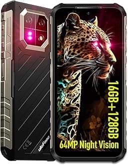 Armor 22 Rugged Phone, IP68/IP69K, 64MP Wide-Angle & 64MP Night Vision Camera, 6.58”FHD+ 120Hz Display, 16GB+128GB MTK Helio G96, 6600mAh, 33W Fast Charging, Android 15, IR Blaster - Black