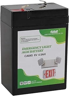 Casil Exit Sign Battery for Battery Powered Exit Sign - Exit Sign Battery Replacement ELB06042, SLA0905, 6V 4.5Ah, Lithonia, Emergency Exit Light Battery, Replacement Batteries for Exit Signs