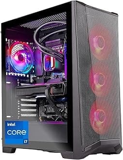 Skytech Gaming Chronos Gaming PC Desktop – Intel Core i7 13700K 3.4 GHz, NVIDIA RTX 4070, 1TB NVME SSD, 32GB DDR5 RAM RGB, 750W Gold PSU, 360mm AIO, 11AC Wi-Fi, Windows 11 Home 64-bit,Black