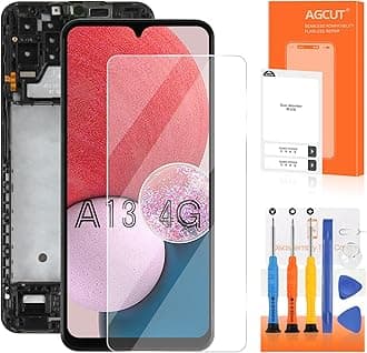 4G LCD Screen Replacement for Samsung Galaxy A13 Samsung A13 4G LCD Screen SM-A135F SM-A135U SM-A135M LCD Digitizer Screen Touch Mount Repair Kits with Black Frame (Not for 5G)
