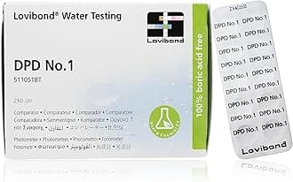 DPD No 1 Chlorine Tablets | 250 Count for Photometer | Measures Chlorine, Bromine, Ozone | Long Shelf Life, Easy to Use | Suitable for Photometers, Multicoloured