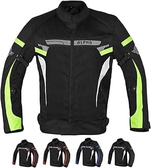 ALPHA CYCLE GEAR BREATHABLE BIKERS RIDING PROTECTION MOTORCYCLE JACKET MESH CE ARMORED (GREEN LANE, X-LARGE)