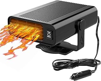 TERRIFI 12V Heater Fa Portable Car Heating Heater Fan Window Defroster Demister Air Purifier Hot, Golf Cart & Truck Heater, Camping Heater Fan, Car Heater That Plugs Into Cigarette Lighter