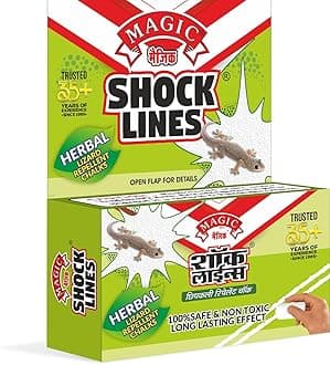 Magic Shockline Lizard Repellent Chalk, 250g (Pack of 6) - Safe & Humane, Non-Toxic Lizard Deterrent for Home, Family & Pet Friendly, Eco-Friendly, Long-Lasting Protection for Indoor Spaces