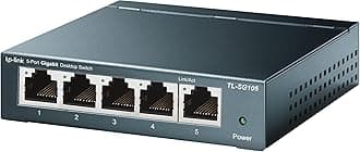 TP-Link TL-SG105, 5 Port Gigabit Unmanaged Ethernet Switch, Network Hub, Ethernet Splitter, Plug & Play, Fanless Metal Design, Shielded Ports, Traffic Optimization