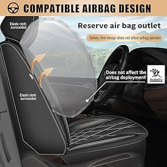 Full Set Car Seat Covers, 5 Seats Fuax Leather Seat Covers for Kia Seltos 2021-2025 (5 Seats Full Set, Black)