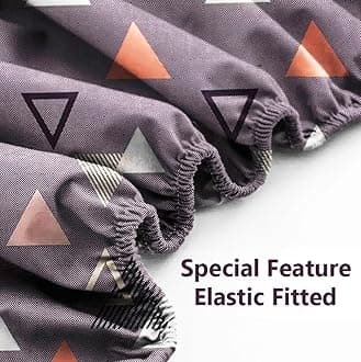 BSB HOME Premium Cotton Elastic Fitted Bedsheets with 2 King Size Pillow Covers | Double Bed with All Around Elastic 180 TC Supersoft | Size - 72 King Sizex78+10 inches | Blue,White & Orange