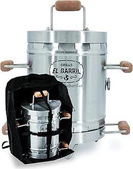 EL BARRIL 13lbs Grill & Smoker Barrel, Stainless Steel Charcoal Smoker Grill – Portable Outdoor Smokers with Grilling Accessories & Carry Bag