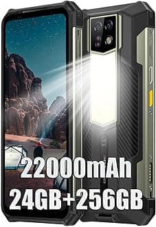 Armor 24 Rugged Smartphone Unlocked, 24GB+256GB MTK Helio G96 Android 14 Cell Phone, 22000mAh 66W Charge, 6.78" FHD+, 64MP IR Night Vision Camera, Dual SIM 4G Rugged Phone, NFC GPS OTG