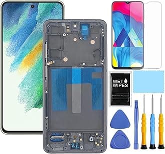for Samsung Galaxy S21 FE 5G Screen Replacement with Frame for Samsung S21fe Screen Replacement SM-G990u1 G990a G990w LCD Digitizer Display Touch Screen Assembly with Tools 6.4 inch Black