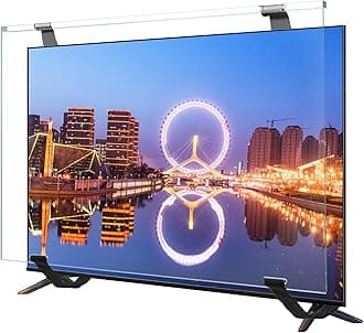 Fohil 55 Inch TV Screen Protector, HD Clear Acrylic Protective TV Display Protector, Screen Protector for Single-point Support TV/Dual-point Support TV/Wall-mounted TV/Computer Monitor