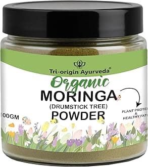 Tri- Origin Ayurveda 100% Pure Moringa Powder 100gm Good for Hair, Skin & Overall Wellness, Rich in Antioxidant Drumstick Leaf Powder