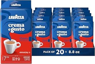 - Crema e Gusto Ground Coffee, Medium Roast, Arabica and Robusta Blend, 8.8 oz Brick (Pack of 20)