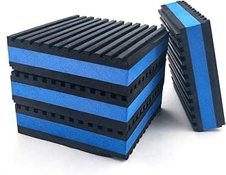 Rubber Anti-Vibration Isolator Pads,Heavy Duty Blue EVA Pad for Air Conditioner,Compressors,HVAC,Treadmills etc(4'' X 4'' X 7/8")