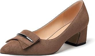 Elashe Women Block Heel Pumps Pointed Toe Mid Heels 2'' Block Heels Elegant Wedding, Party, Dress Shoes