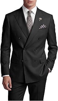 Mens Suits Double Breasted Suit Men Slim Fit 2 Piece Wedding Prom Double Breasted Blazer Groom Suit Pants Sets