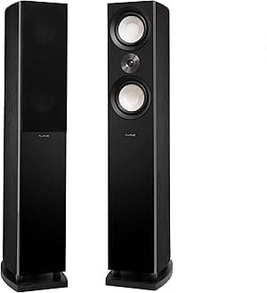 Fluance Reference High Performance 3-Way Floorstanding Loudspeakers with Down-firing 8" Subwoofers for 2-Channel Stereo Listening or Home Theater System - Black Ash/Pair (XL8F)
