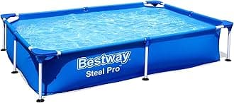 Steel Pro 7'3" x 59" x 17"/2.21m x 1.50m x 43cm Pool, Grey, 56401, Steel Proâ„¢