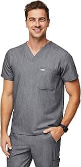 FIGS Leon Two-Pocket Scrub Top for Men – Tailored Fit, Super Soft Stretch, Anti-Wrinkle Medical Scrub Top