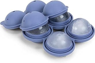 W&P Peak Silicone Sphere Ice Mold w/ Cover | Charcoal | Easy to Remove | Round Cocktail Whiskey Drink Ice Maker | Food Grade Premium Silicone | Dishwasher Safe, BPA Free