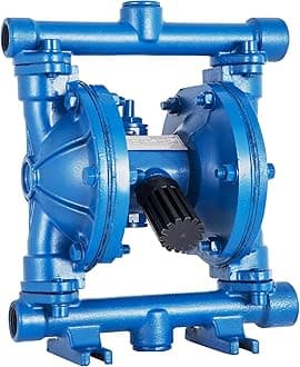 VEVOR Air-Operated Double Diaphragm Pump, 1/2 in Inlet & Outlet, Cast Iron Body, 8.8 GPM & Max 120PSI, Nitrile Diaphragm Pneumatic Transfer Pump for Petroleum, Diesel, Oil & Low Viscosity Fluids
