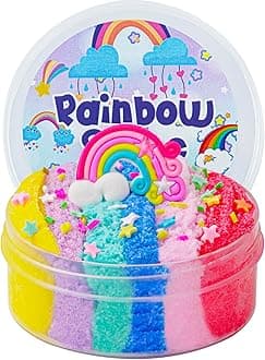 Rainbow Cloud Slime - Super Soft, Non-Sticky Party Favors for Ages 8-12, Sensory Toys, Holiday Birthday and Hallowmas Gift for Kids